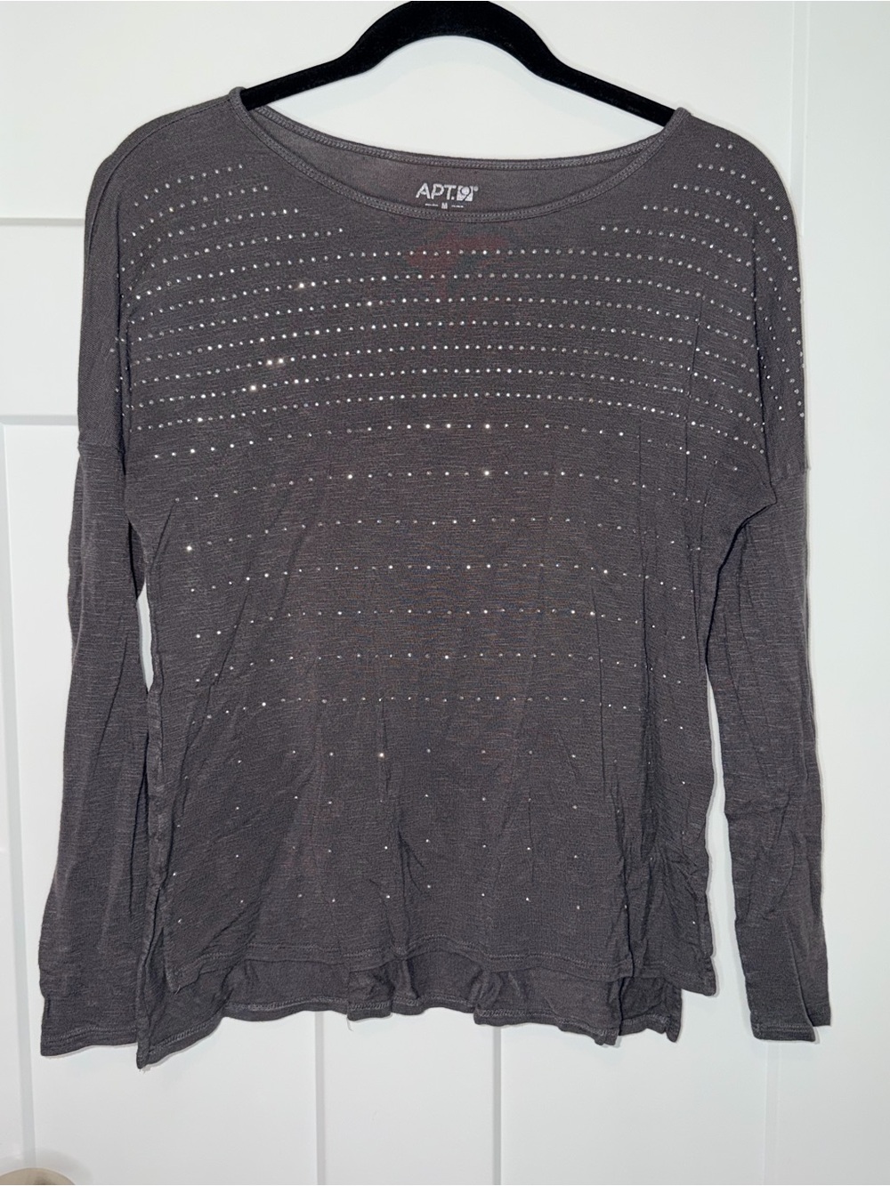 Apt 9 Rhinestone Embellished Long Sleeve Tee